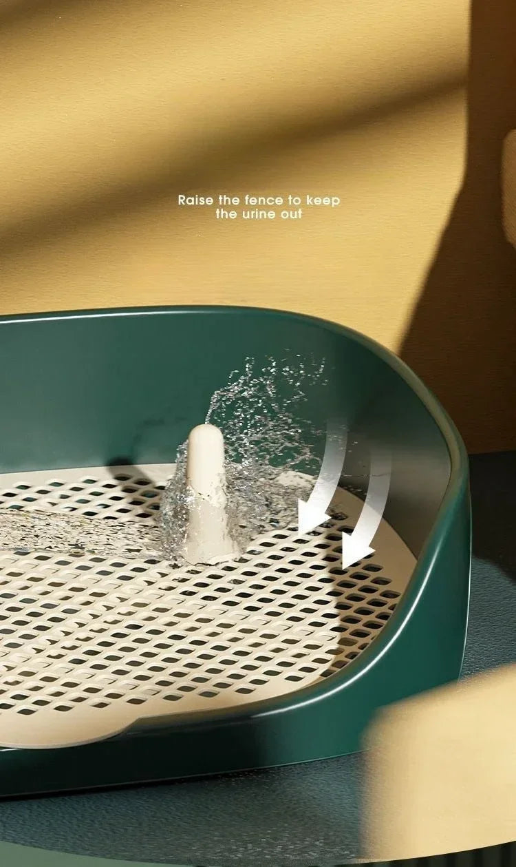 Portable Pet Toilet Training Kit Plastic with Pillar Includes Toilet Mat/Potty Tray/Pee Pad Dog Urinary Trainer Potty Training