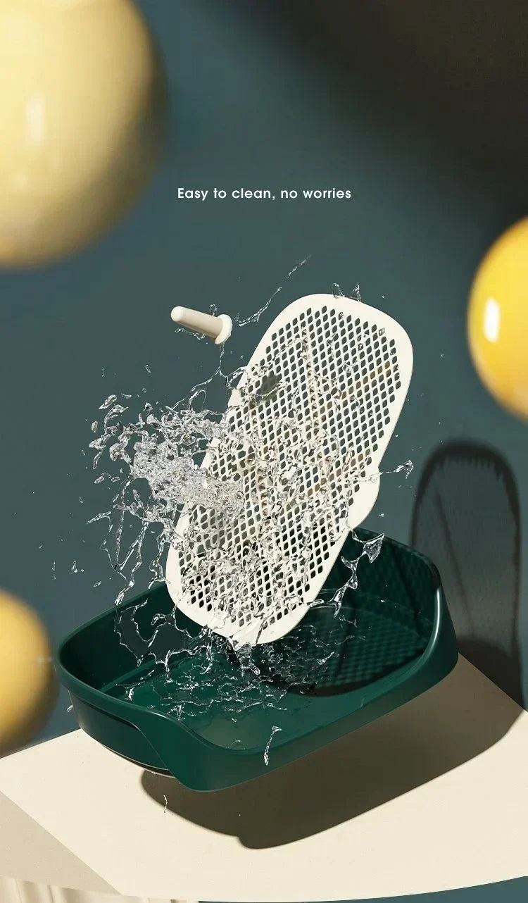 Portable Pet Toilet Training Kit Plastic with Pillar Includes Toilet Mat/Potty Tray/Pee Pad Dog Urinary Trainer Potty Training