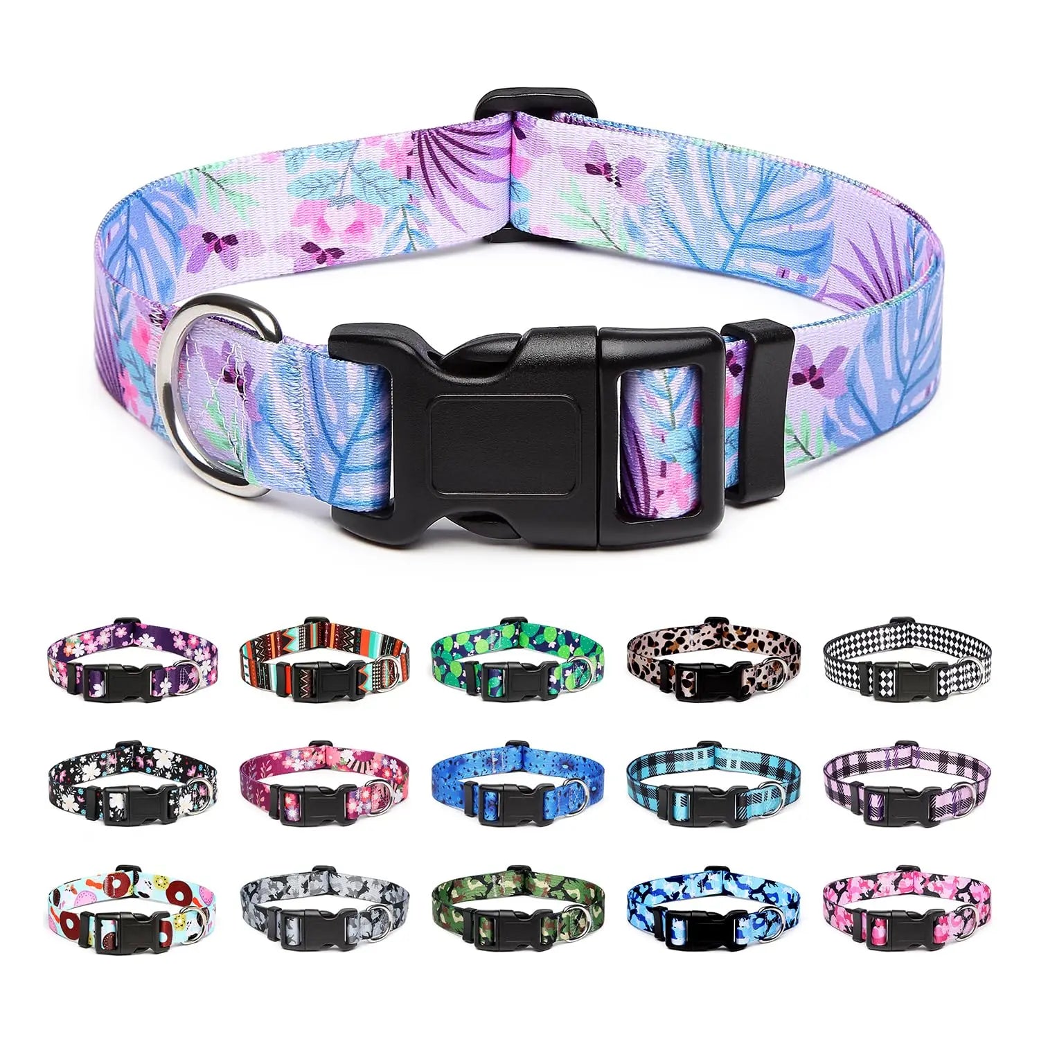 Adjustable Dog Collar Pet Collar for Small Medium Large Dog Walking Collars Flower Style Puppy Cat Collar Pet Supplies Pitbull