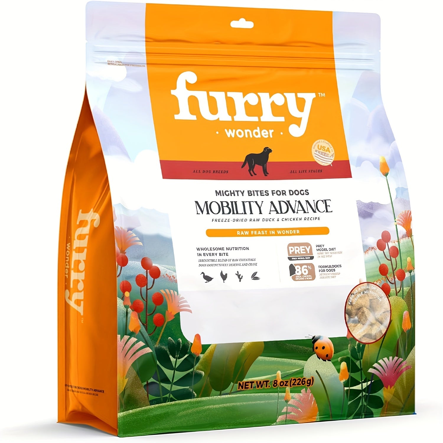 2 pack Freeze Dried Raw Dog Food Salmon and Cod Recipe 16 Ounce, Freeze Dried Raw Diet for Skin Coat VitalizeUSA Made Grain Free High Protein Dog Food for Complete Meal or Food Topper